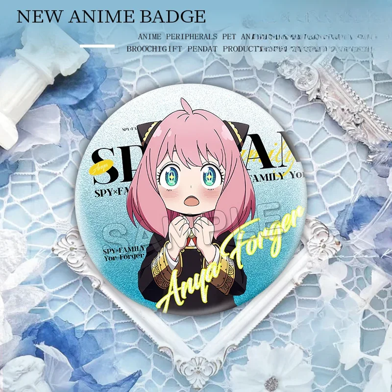 5.8cm High Quality Round Brooches Anya Forger Yor Forger Bond Forger Sylvia Sherwood Figure Badge Kawaii Trendy Collar Ornament