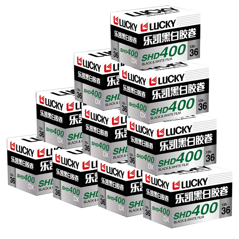 

10Rolls CHINA LUCKY SHD 400 135 Black And White Film 36 Exposure With DX Code ISO 400, fit for H35 M35 M38 F9
