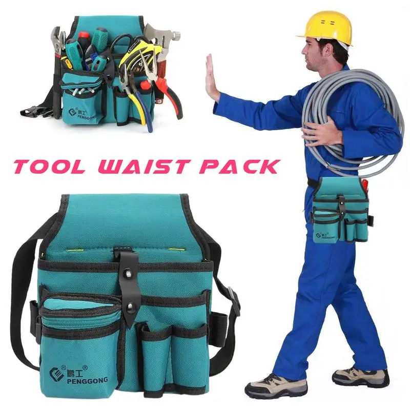 Electrician Waist Tool Bag Multifunctional Canvas Hardware Oxford Waterproof Belt Tools Pouch Wear Resisting Storage