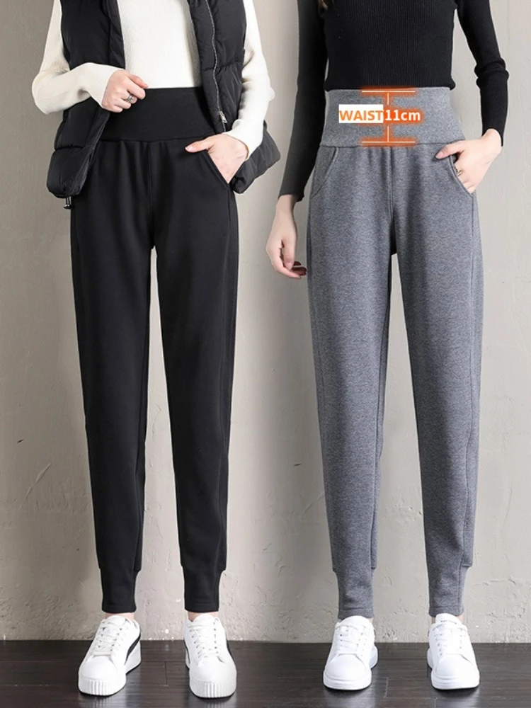 Joggers Women Thick Warm Winter Sweatpants High Waist Velvet Fleece Female Trousers Sport Casual Pants Suits Loose New