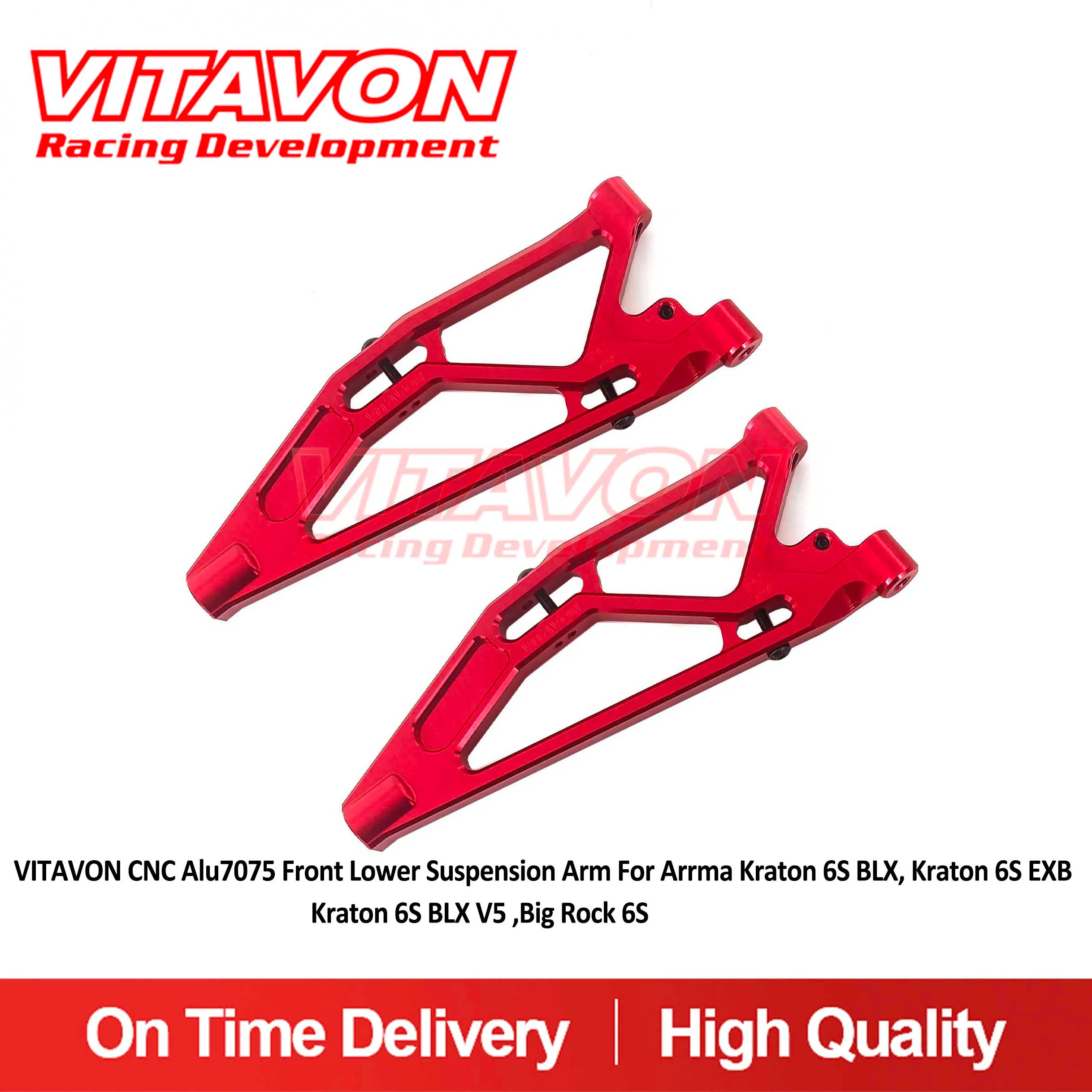 

VITAVON CNC Alu7075 Front Lower Suspension Arm For Arrma Kraton 6S BLX, Kraton 6S EXBKraton 6S BLX V5 ,Big Rock 6S