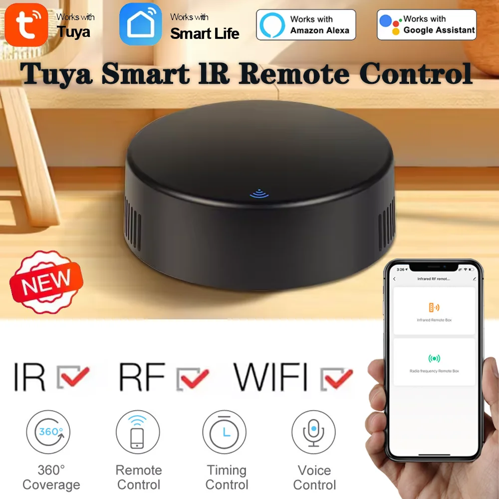 

Tuya WiFi RF IR Remote Control 433MHz Smart Life APP Voice Control Smart Home Infrared Controller ALL TV Support Alexa Google
