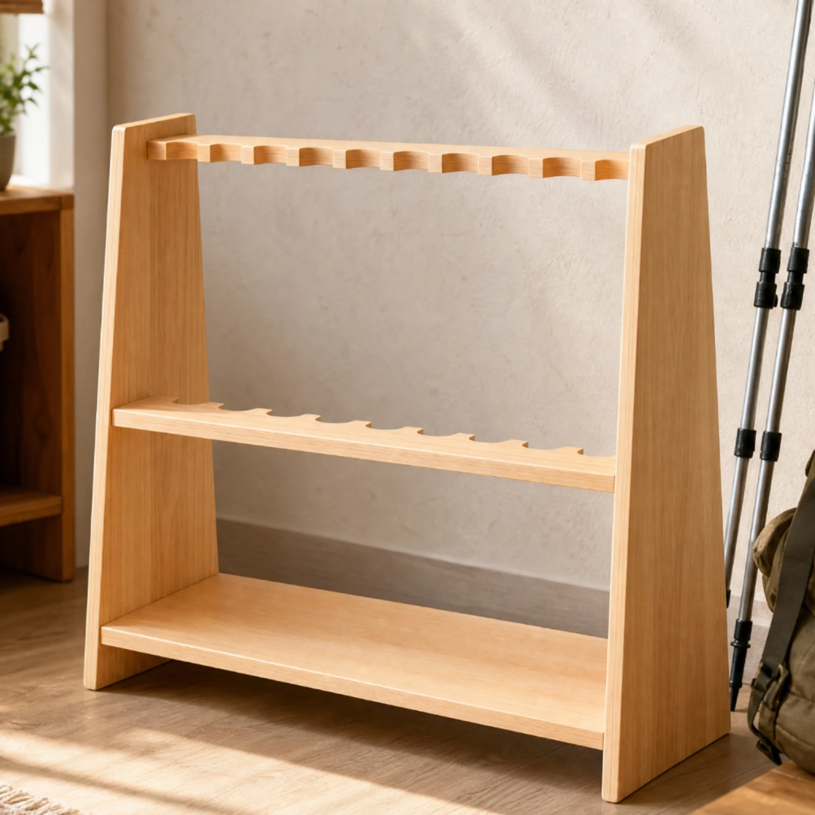 Freestanding Organizer Freestanding Slotted Long Item Organizer Rack for Garage, Entryway