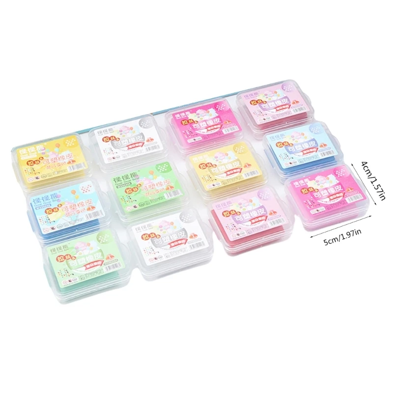12 pezzi/set gomme da disegno gomme da cancellare gomme morbide modellabili gomme da cancellare per artisti materiale scolastico