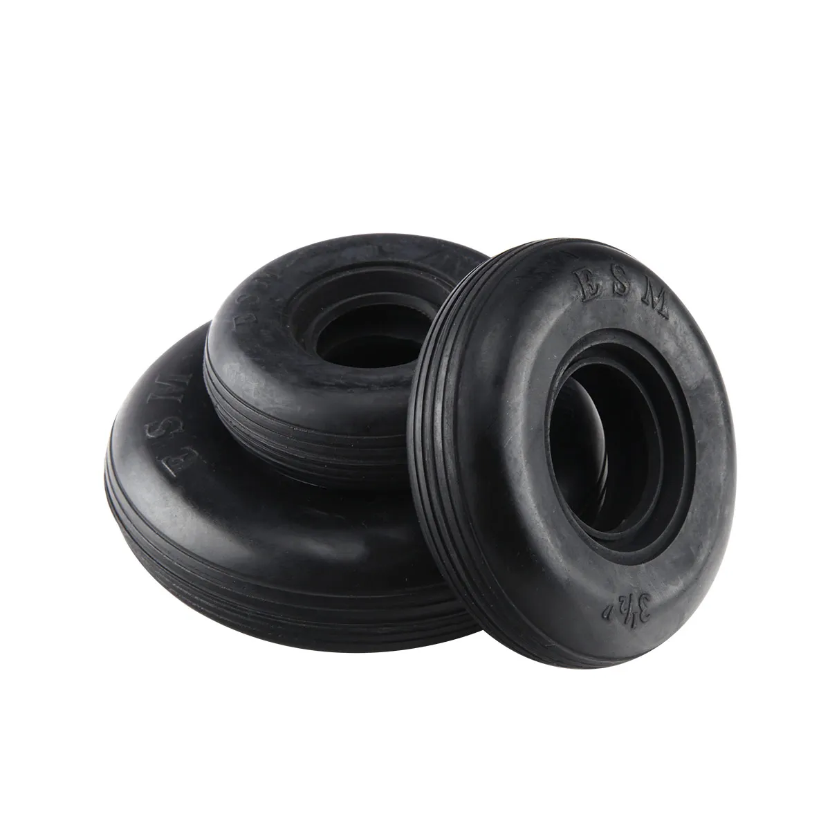 1 Pair 1.75/ 2.5/ 3/ 3.5/ 4/ 4.5 inch Hollow Rubber Wheel Replacement Spare Tires For RC Model