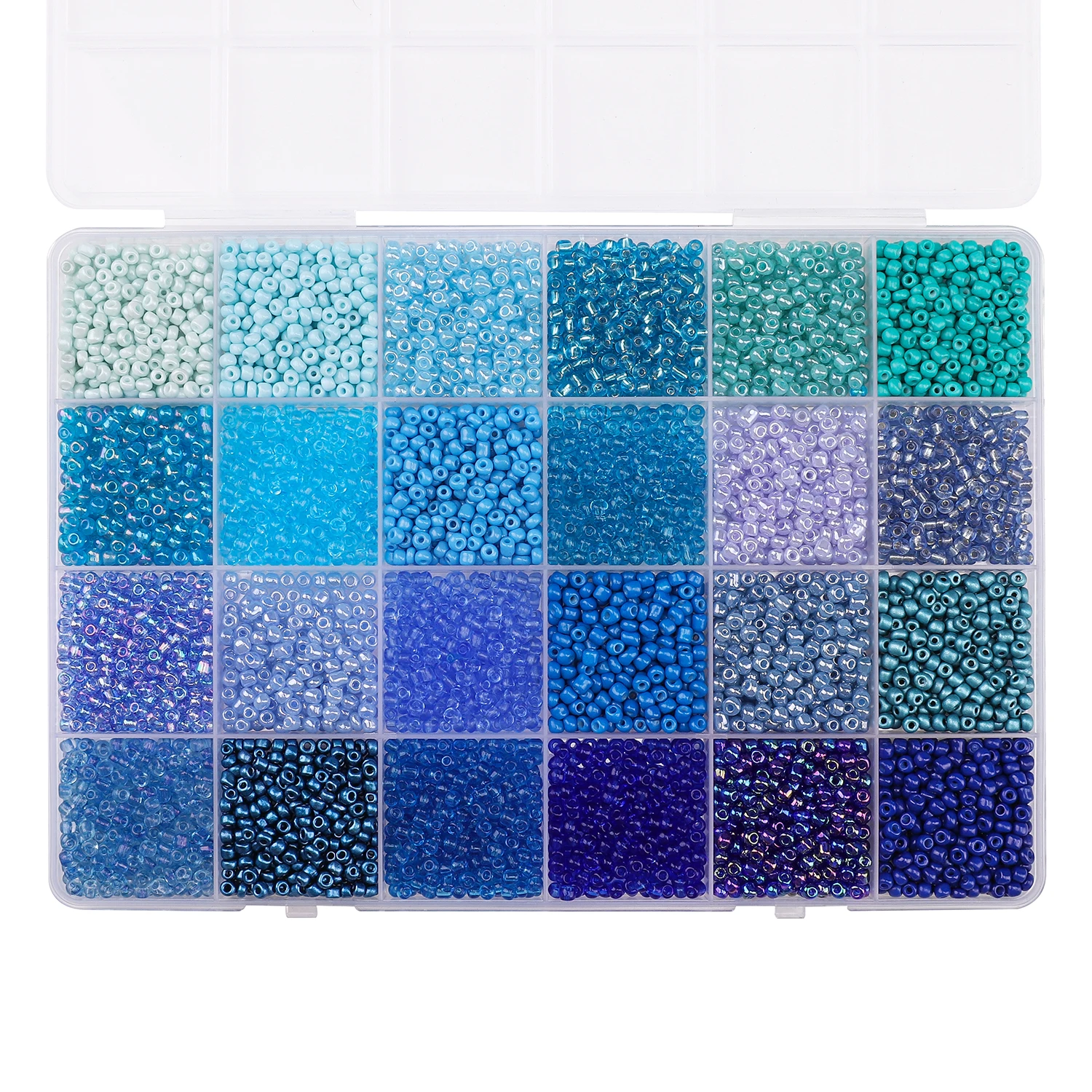 NONE 5200 Stück 24-Fach 3mm Glas-Reisperlen-Set｜Premium DIY-Schmuckzubehör für Armbänder & Ketten (6,5g/Fach) 9