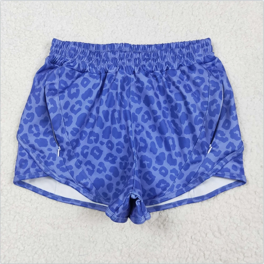 

Summer Adult Women Summer Bottoms Shorts Wholesale Bathing Suit Adult Blue Leopard Yoga Women Men Camo Milk Silk Camo Shorts