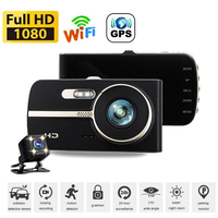 Car DVR WiFi 1080P HD Dash Cam Rear View Camera Drive Video Recorder Auto Parking Monitor Night Vision Dashcam Black Box GPS