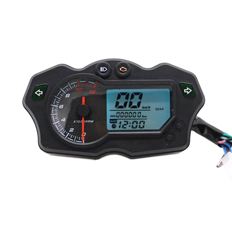 

Motorcycle Speedometer Universal 7 Colors Tachometer Odometer Gauge 12000RPM