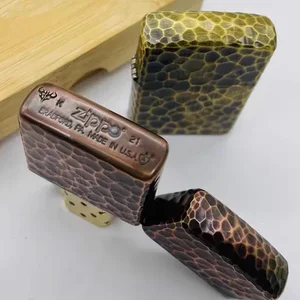 Vintage Texturized Vintage Zippo Vintage Zippo Marrtered Finish with Golden Ensemble Collectable Wind in Box 12 Main Original Zippo Lighter Sales - №9