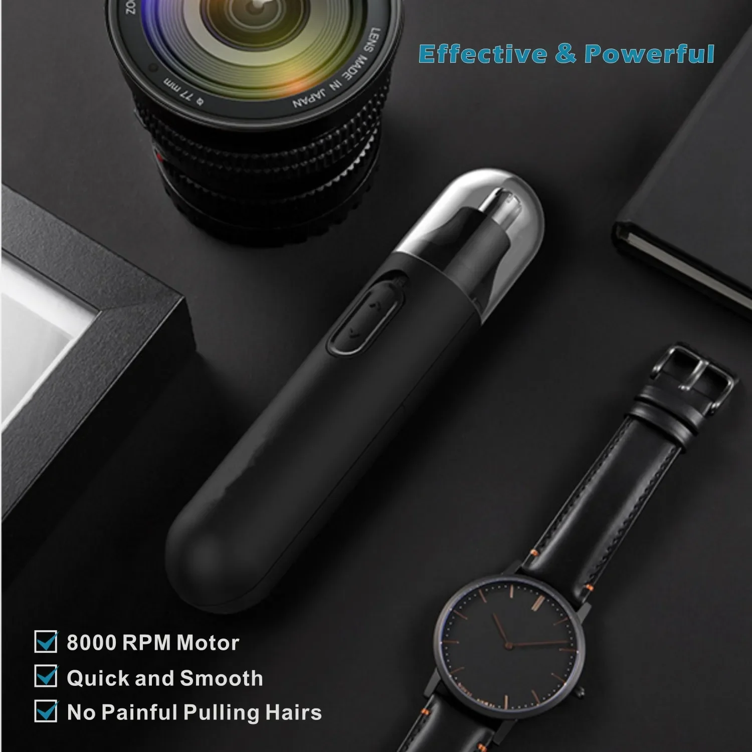 Electric Nose Hair Ear Eyebrow Trimmer Portable Nose Hair Cut Shaping Removal Face Care Shaver Clipper Safe Cleaner Tool