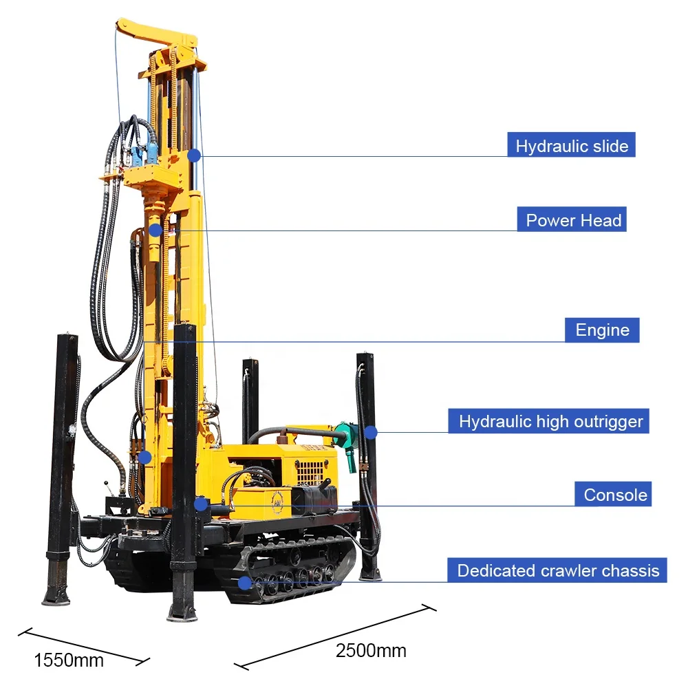 Ground Source Heat Pump Drilling Rig 180m Deep Pneumatic Water Well Drilling Rig Manufacturer