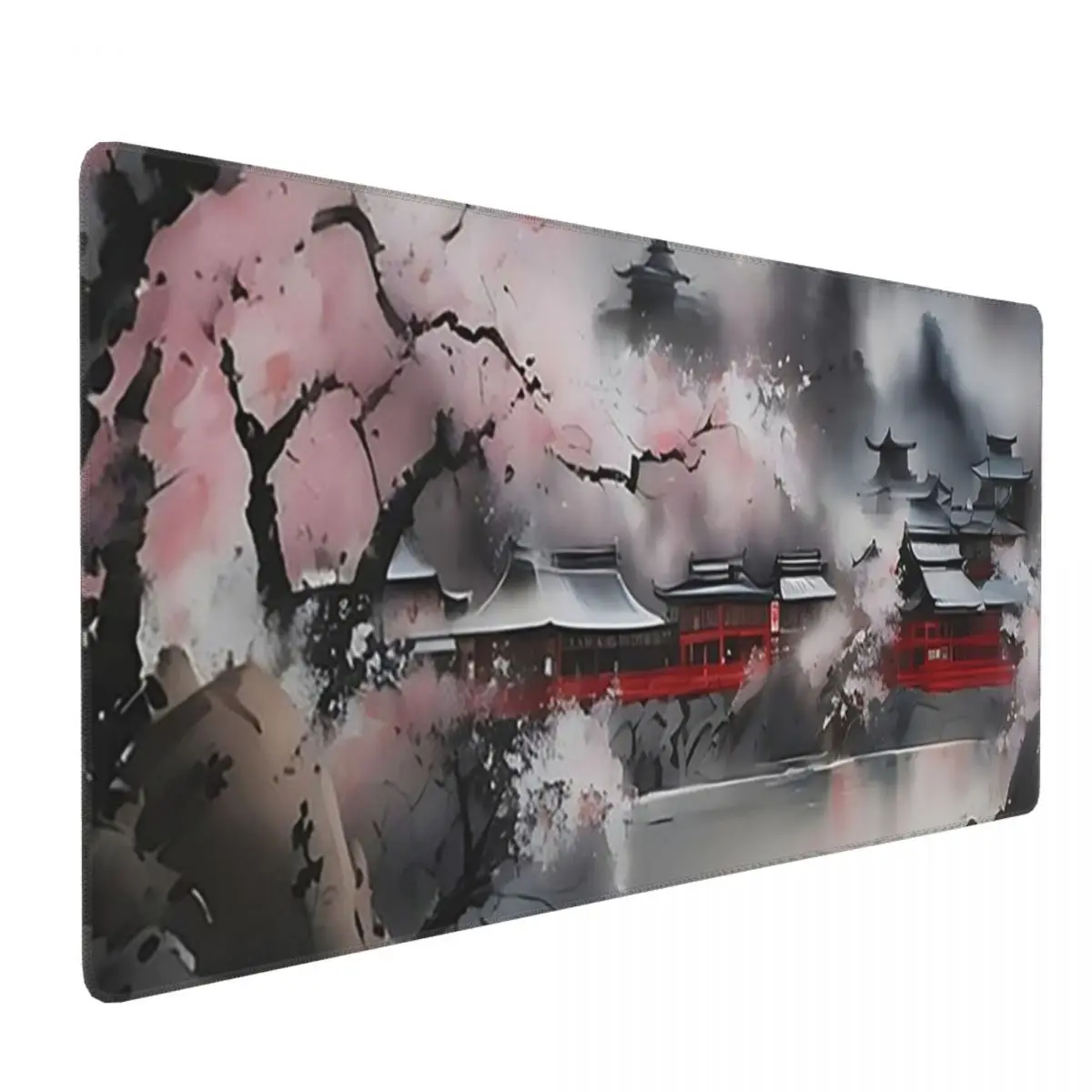 Large Mouse Pad Cherry Blossom Ink Painting Landscape PC Laptop Mats Keyboard Carpet Computer Gaming Office Accessories Desk Mat