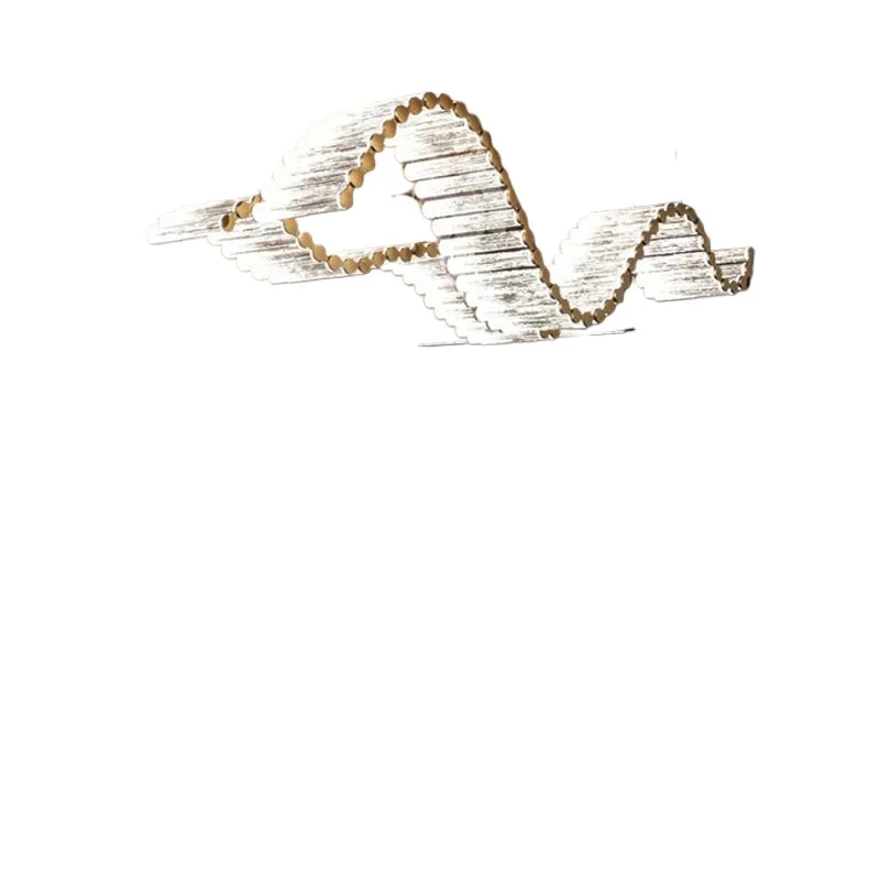 

Light luxury restaurant streamer glass chandelier minimalist island art lamp