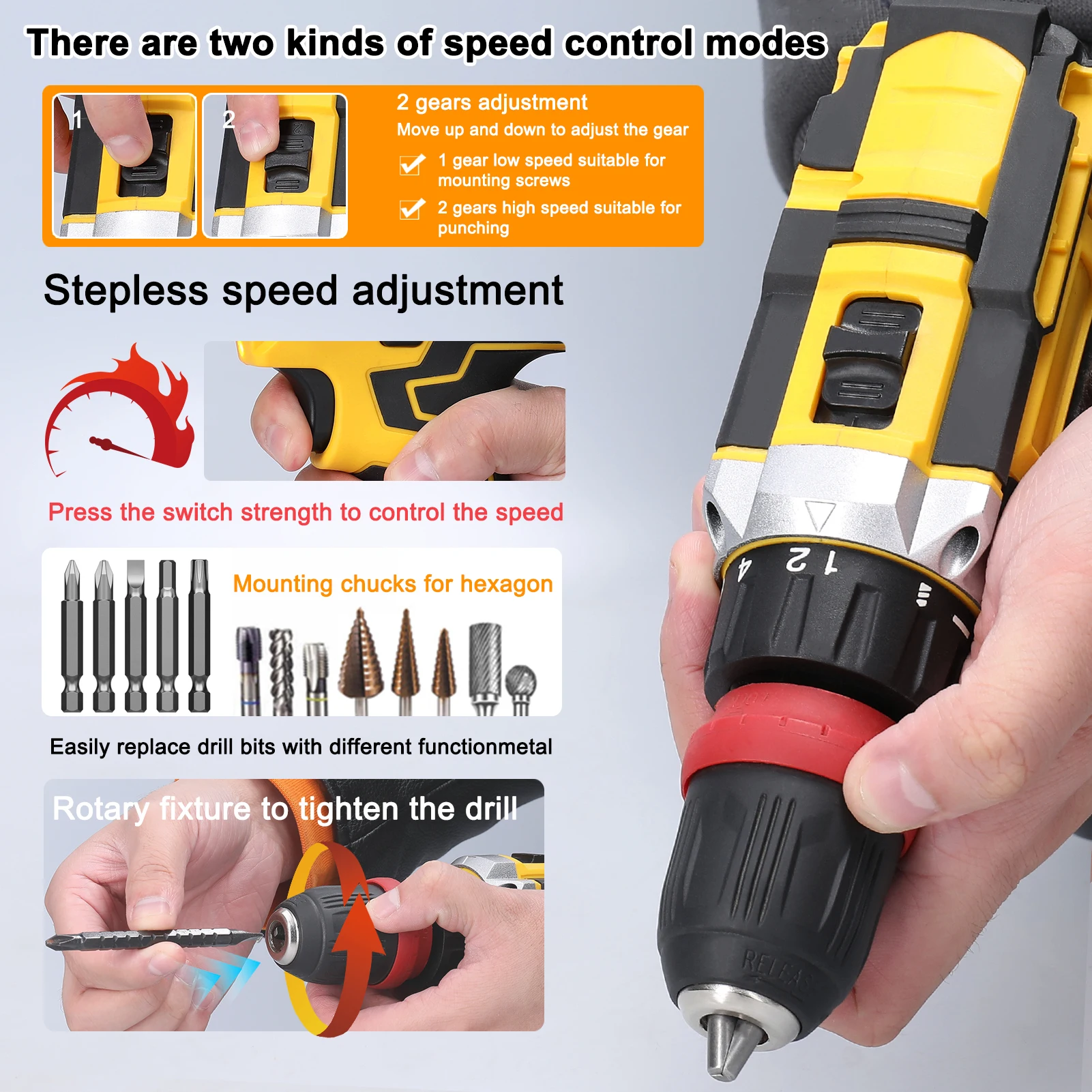 2in1 12V Lithium Drill Electric Screwdriver Multi-function Power Tool Brushed Motor Practical Screw Driver for Home Appliances