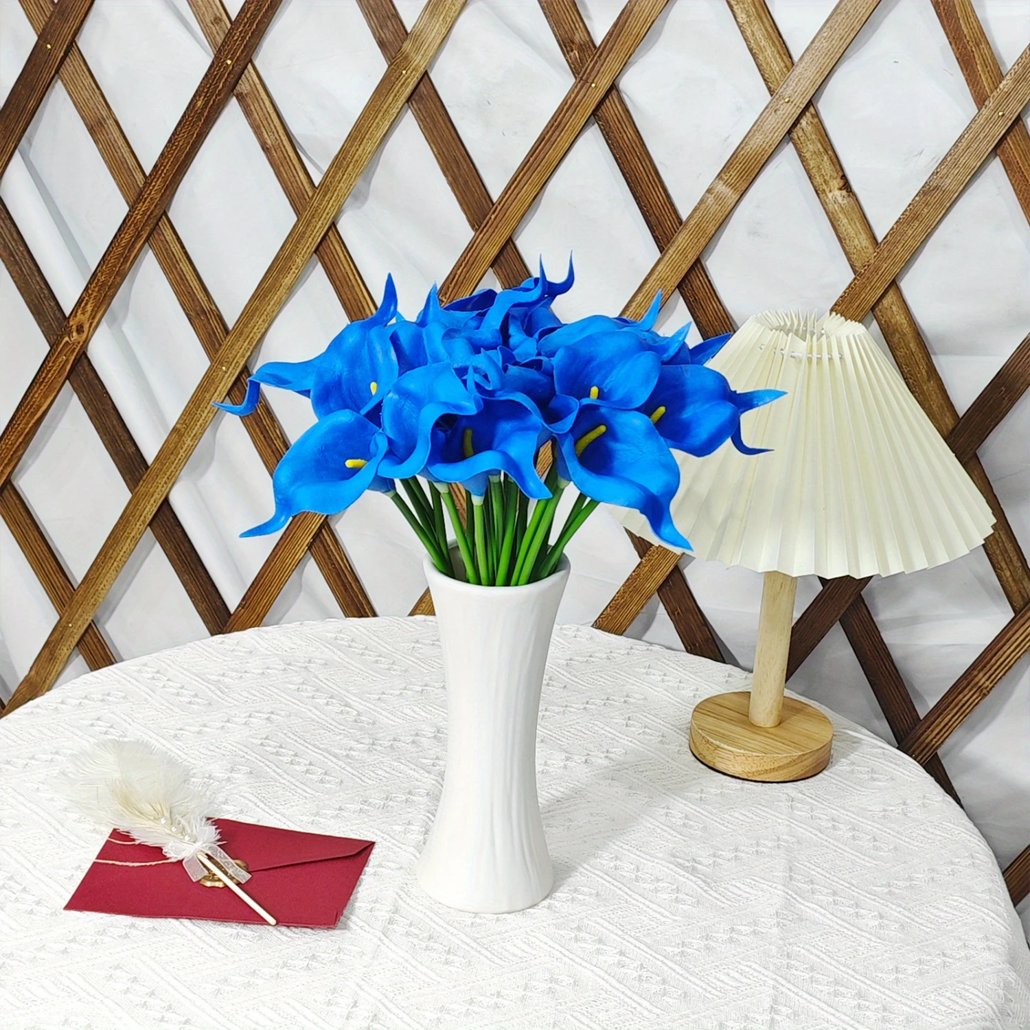 20/30pcs Realistic Calla Lily Bouquet - PU , Lifelike Artificial Flowers for  Decor, Wedding, Anniversary, Dining Table, Long-La