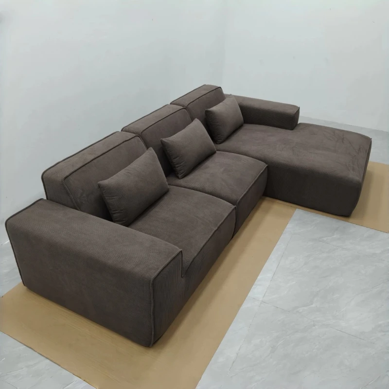 Komfortables Eck-Luxus-Sofa ohne Gestell, Faulenzersofa, Hotel-Modernes Kompressionssofa, Loveseat, Salon Graues Sofa, Möbel
