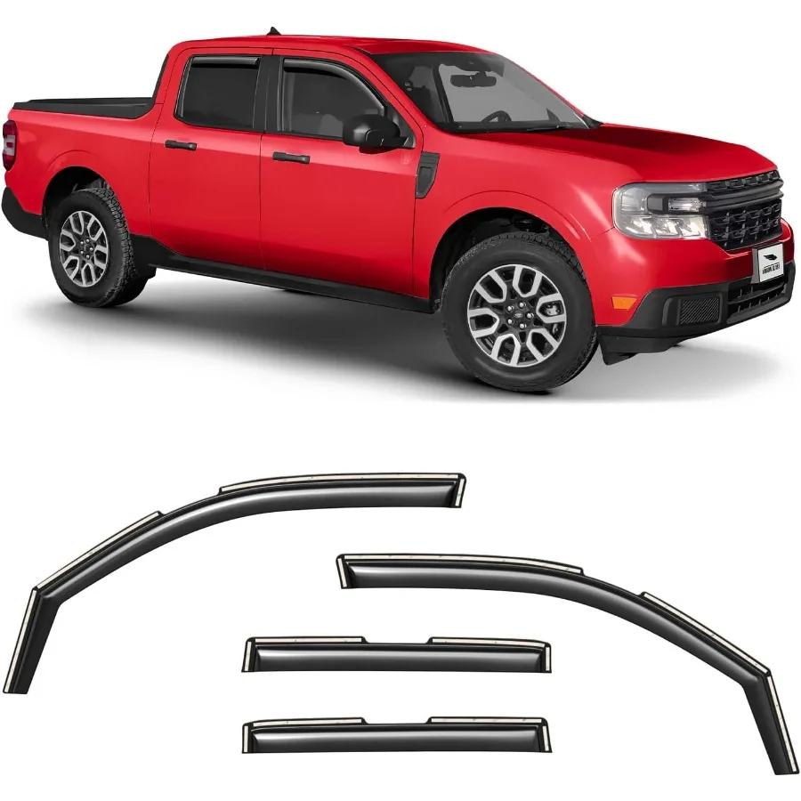 

InChannel сверхпрочные дождевики для Maverick 20222025, дефлекторы окон, вентиляционные оконные козырьки, 4 шт. 200587, разработанные для En