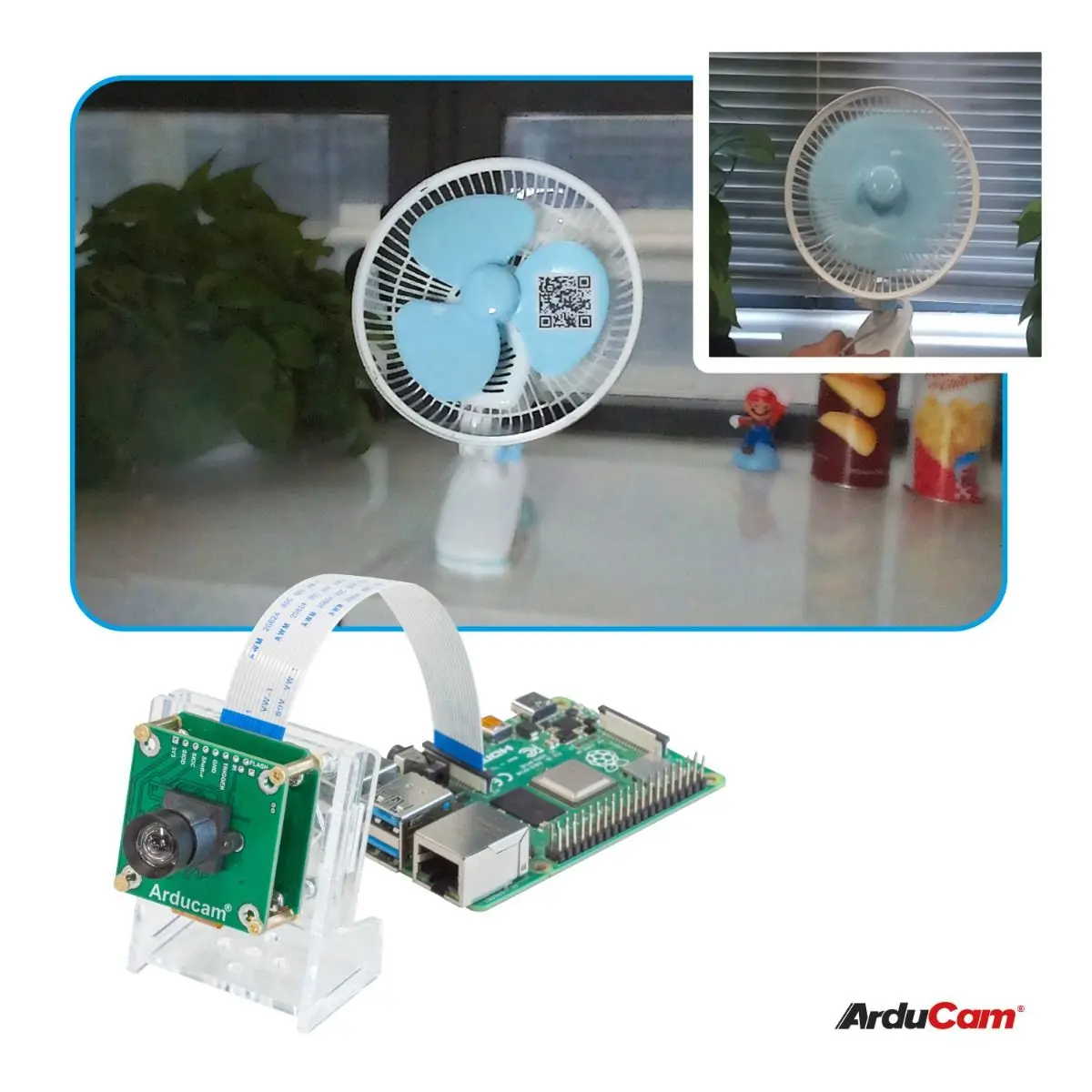 Arducam Full HD Color Global Shutter Camera for Raspberry Pi, 2.3MP AR0234 Wide Angle Pivariety Camera Module