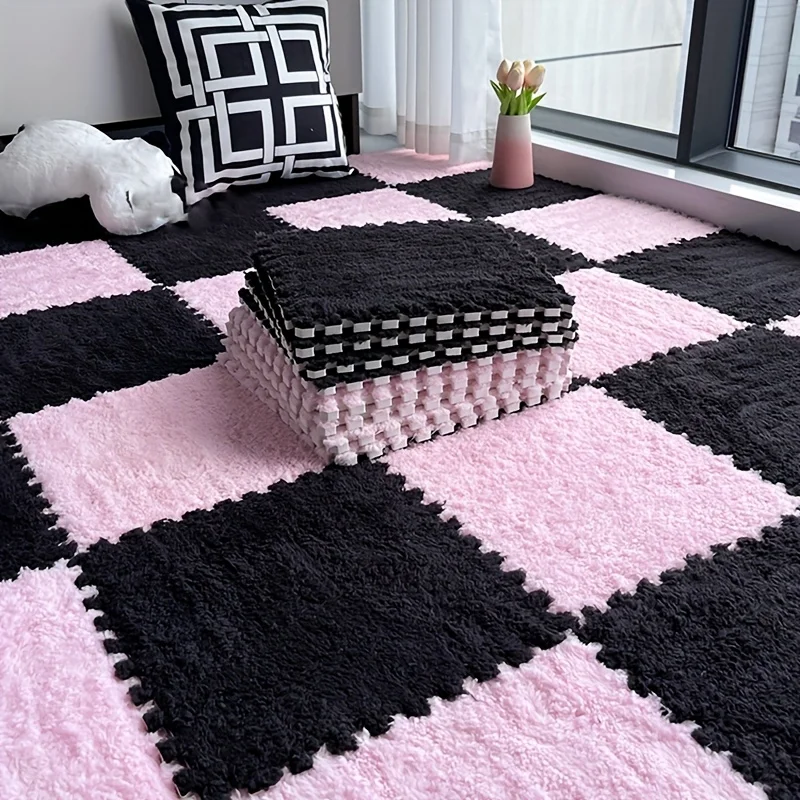Velvet-Blend Patchwork Carpet Full-Room Bedroom Coverage Buy 20 Get 40 - Soft Textured Floor Mat for Living Room Home Decor
