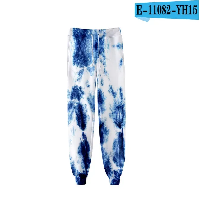 Herren-Jogginghose in Blau mit Swirl-Tie-Dye-Muster, Kordelzug, elastische Bündchen, lockere Passform, lässiger Streetwear-Look, ideal für Sport und den Alltag. – Detail 6