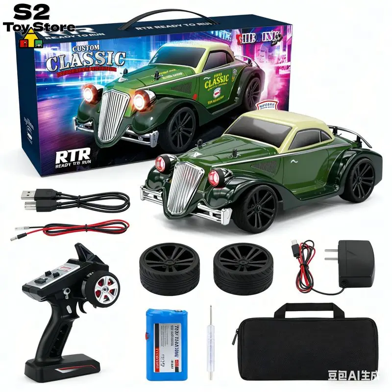 SCY-16302 1:16 4WD RC Drift Car 2.4Ghz High-Speed Remote Control Vintage Racing Car Electric Off-Road Vehicle Toy Gift for Kid