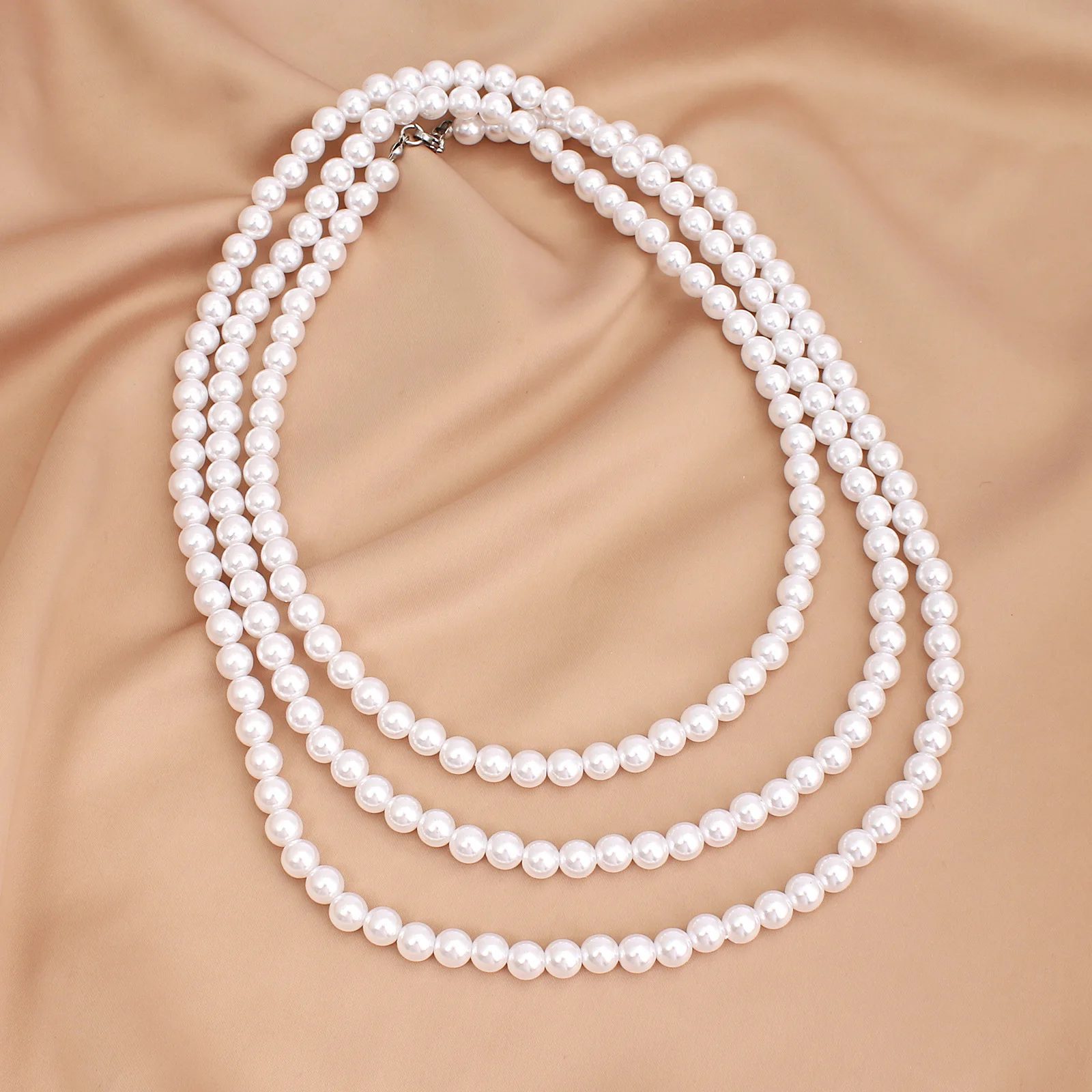 

New summer new 150CM long pearl stacked three-layer necklace women's jewelry, specially for