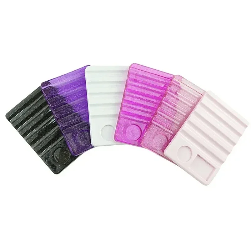 1pcs Acrylic Multi-purpose Nail Art Pen Holder Organize and Display Tool 5-Compartment Brush Stand with Color Palette