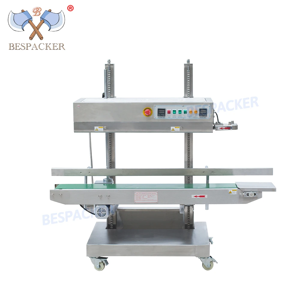 Bespacker XK-1100V High Speed PVC Plastic Bag Food Packaging Continuous Heat Sealing Machine