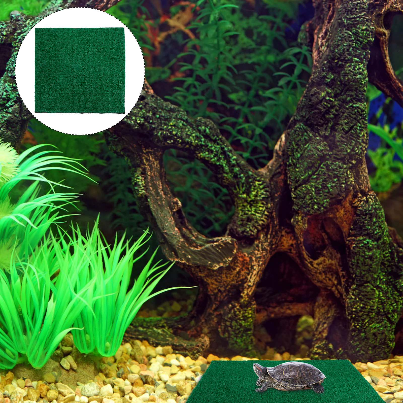 

Artificial Turf Mat 30X30cm Simulation Grass Pad for Fish Tank Turtle Basking Platform Aquarium Lawn Flowerpot Mat Home Decor