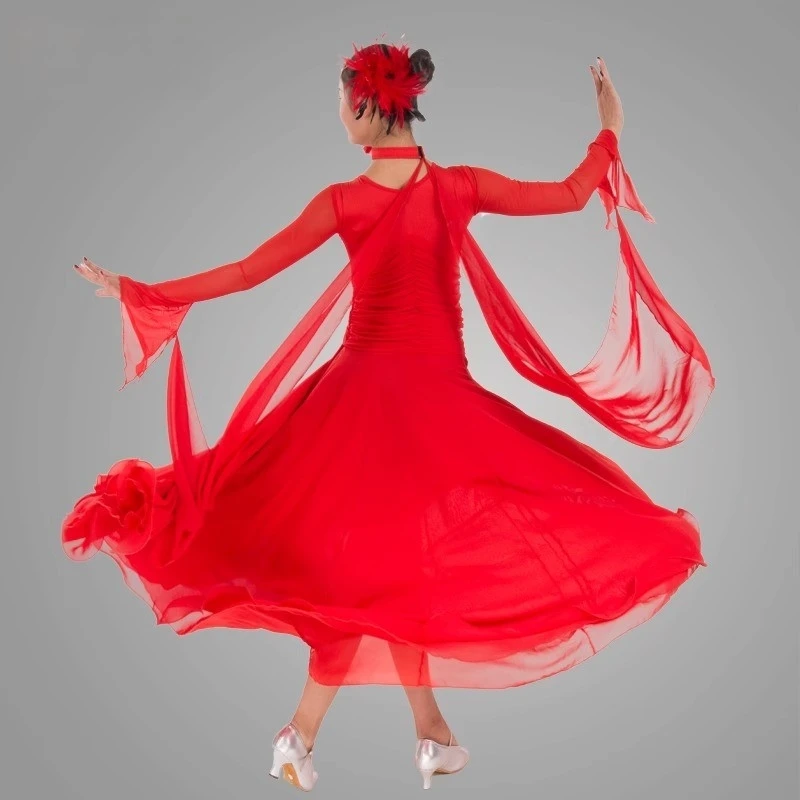 

New Modern Dance Skirt/Performance Dress/Practice Dress/Big Swing Skirt/National Standard Dance Skirt/Waltz Dance Skirt MD029