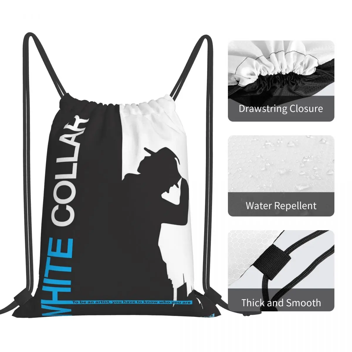 ホワイトカラーバックパック多機能ポータブル巾着バッグスポーツバッグブックバッグ旅行学生のための