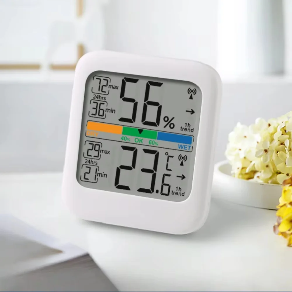 جهاز قياس الرطوبة الرقمي LCD صغير، ميزان حرارة داخلي، مقياس حرارة الغرفة ومقياس الرطوبة، جهاز مراقبة محطة الطقس، مكتب منزلي 2025