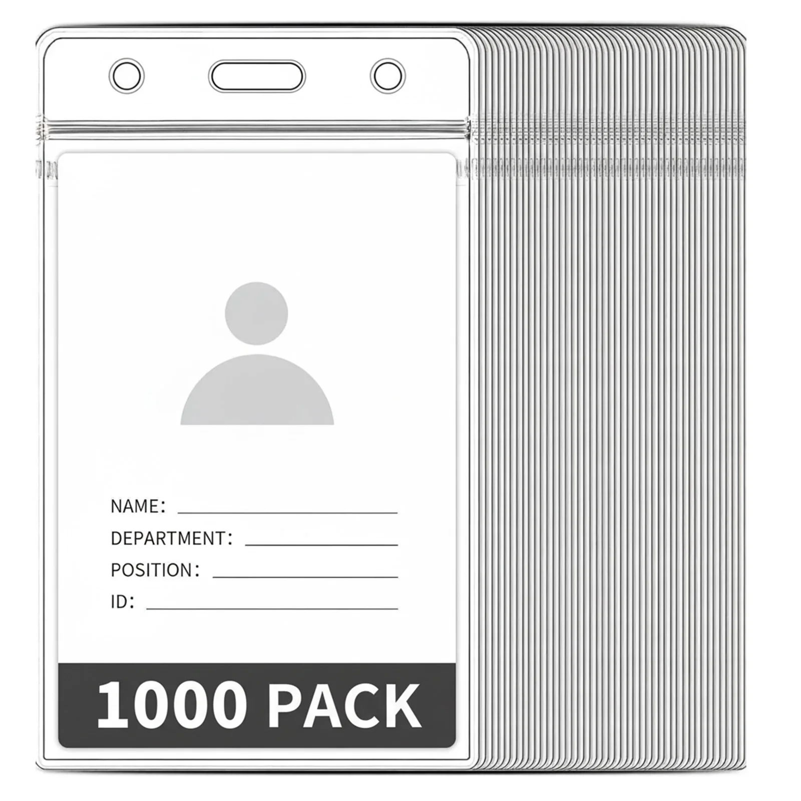 

Упаковка из 1000 штук: Защитные пакеты для карт с двусторонними окошками, многоразовые, 2,5x3,5 дюйма, для удостоверений личности, пропусков, водительских прав и проездных билетов (для офиса, школы)