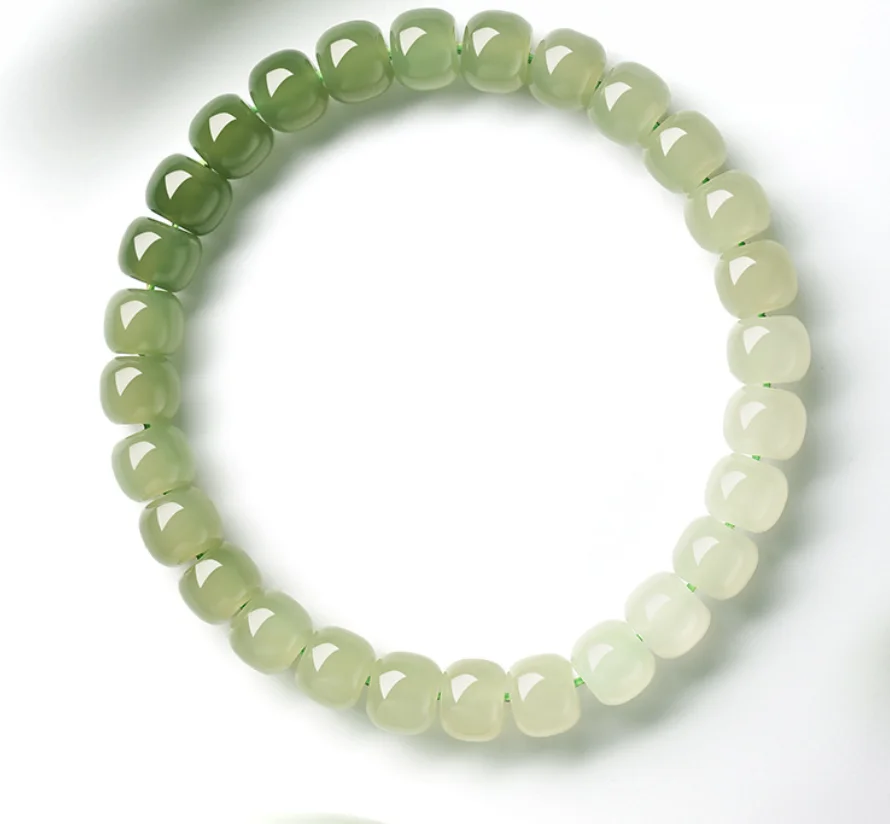 

Fine Jewelry Natural Hetian Nephrite Jade Gradient Hand String Women's Transport Bead Hand Jewelry Beads