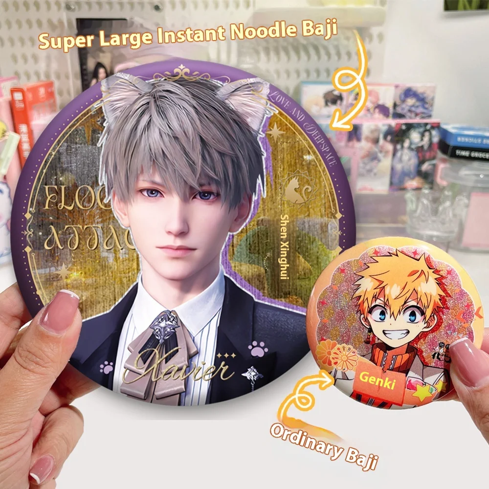 

Любовь и глубокий пространство огромная лапша быстрого приготовления размер 15 см значок слепая Bax Rafayel Zayne Xavier Sylus Caleb Merch Mystery Box Декор подарки