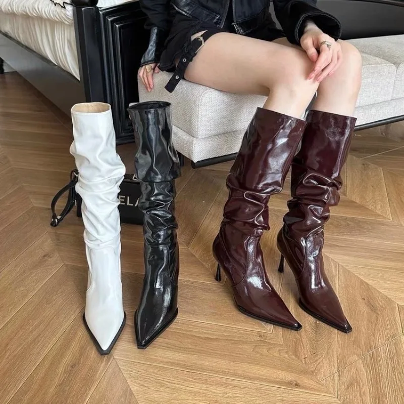 2024 New Women\'s Boots High Heel Over the Knee Boots Back Zipper Fashion Personalized Boots