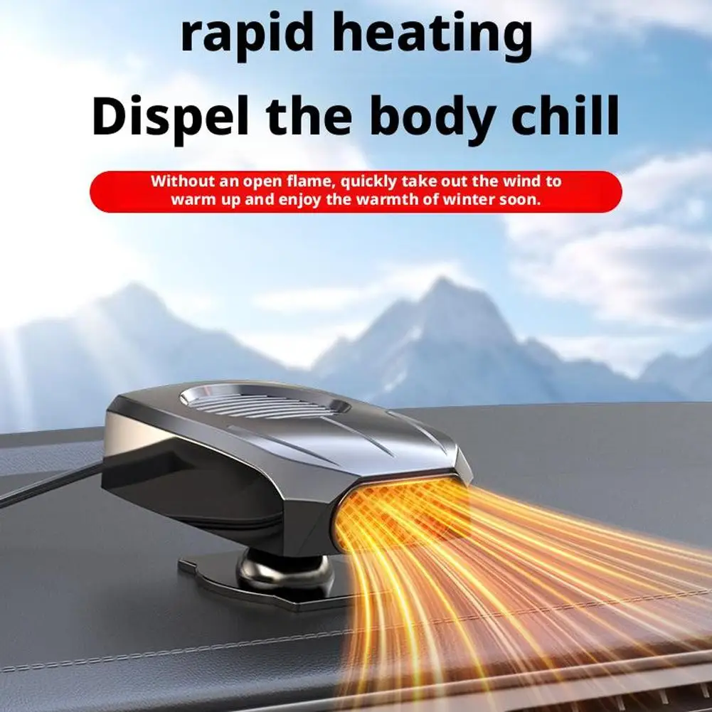 12V/24V Powerful Car Windshield Defroster Heater Fan For Fast Defrosting Defogging 2 Modes Settings Winter Auto Heater Warmer
