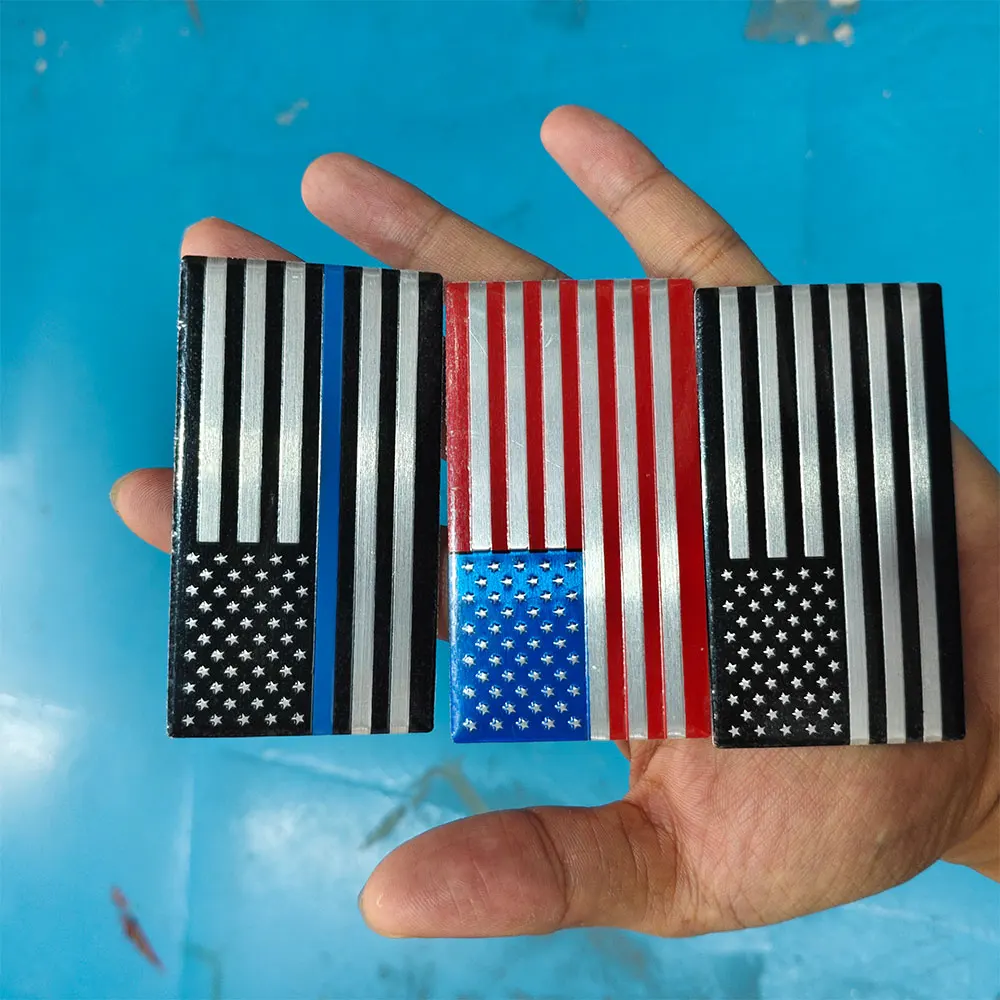 Aluminum Alloy Metal American Flag Car Motorcycle Logo Sticker for Window Body Trunk Rear Side Car Decal Decorative Accessories