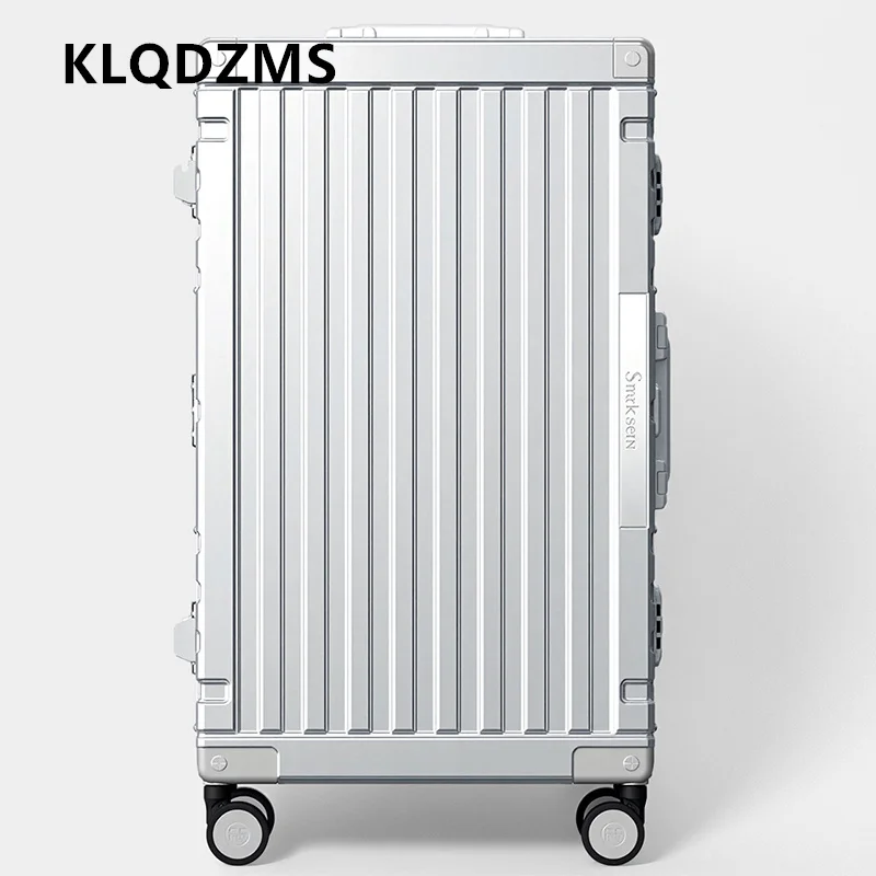 KLQDZMS High Quality Suitcase Aluminum Frame Boarding Box Large Capacity Trolley Case Thickened 20"24"26"28"30 Inch Luggage