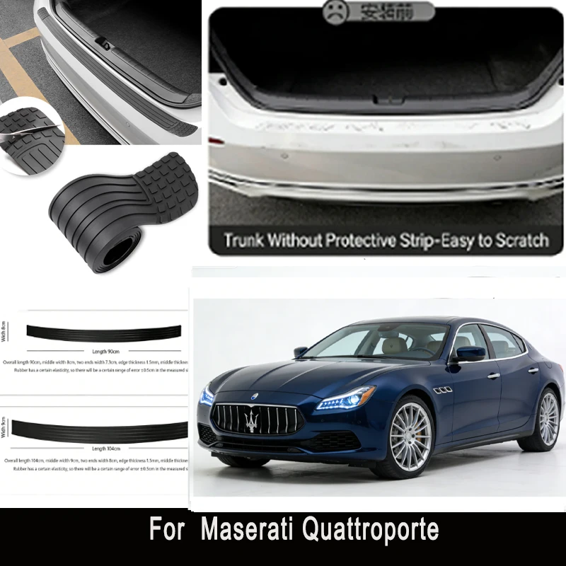 

For Maserati Quattroporte Rear Trunk Guard Plate Sticker Car Rear Bumper Trim Anti-Kicked Scratch Protector Sticker Strip