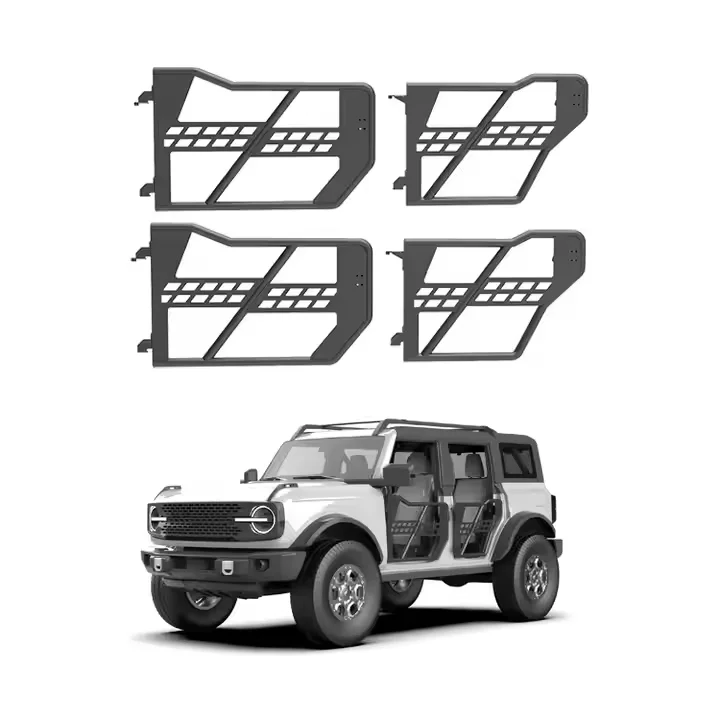 

MusixiA Off-Road Auto Parts Steel Half Tube Doors With Side Mirrors 4 Door for Ford Bronco 2021+ 4-Door