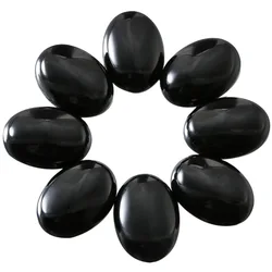 Wholesale natural black onyx Oval CAB CABOCHON 30x40mm stone beads 6pcs/lot for Diy jewelry necklace making free shipping