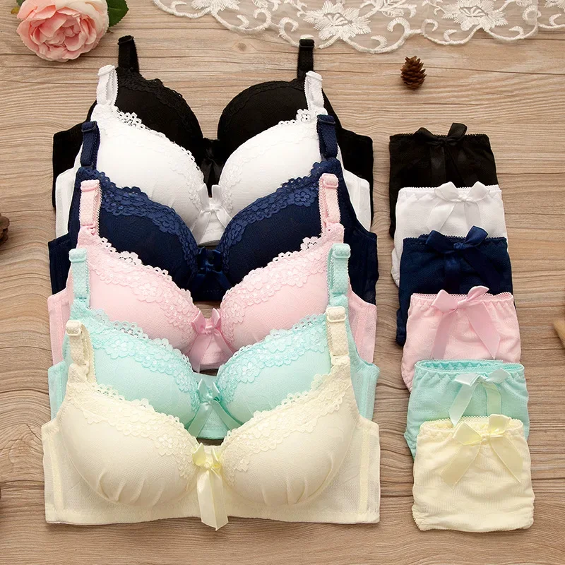 2 Pieces Sexy Push Up Bra Sets Padded Intimates Lace Thongs Underwear For Women Lingerie Female Underwear Bra Sets