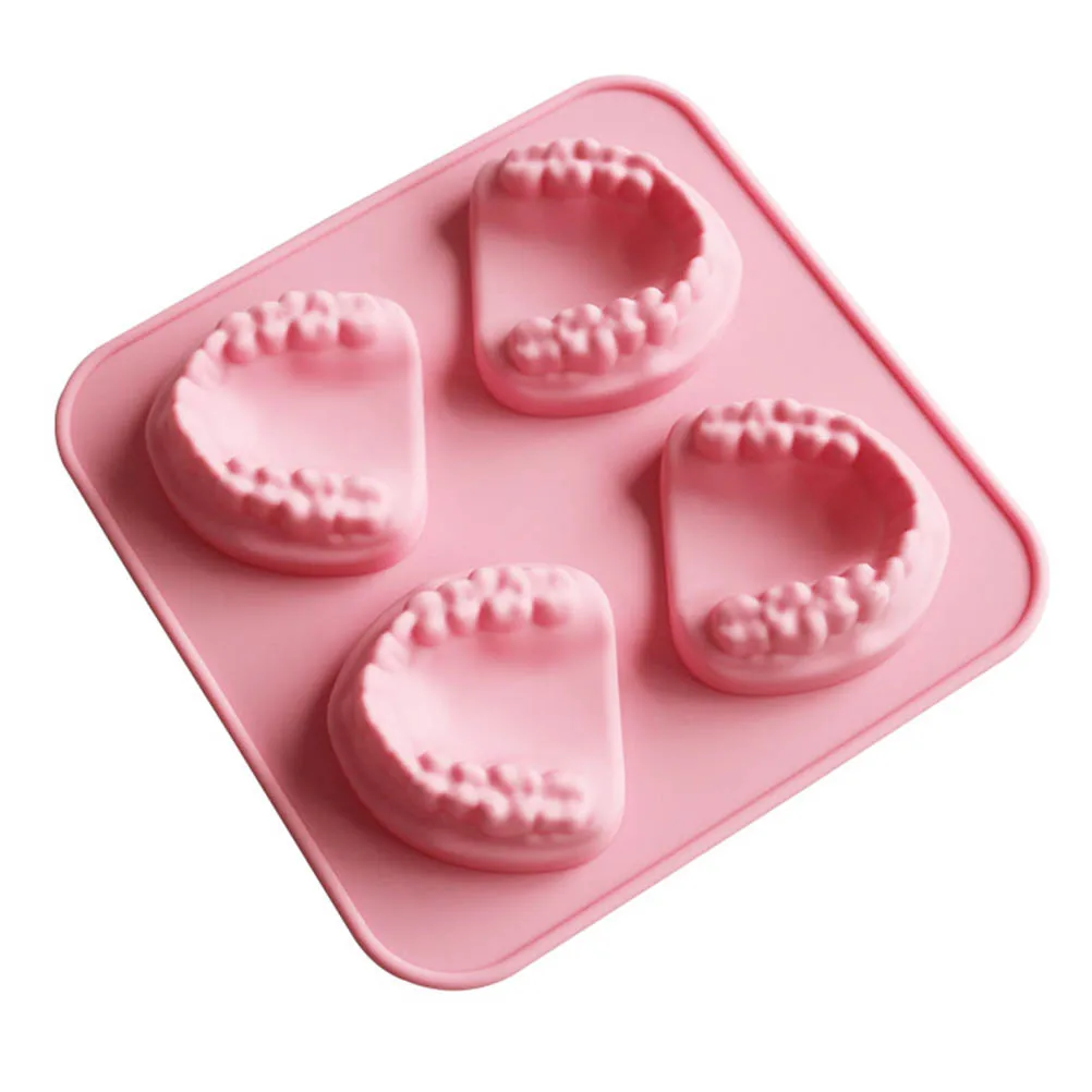 Teeth Ice Mold  Tray Teeth Shaped Silicone Ice Mold Denture Ice Trays Funny Gag Gift for Dentist Party Favor