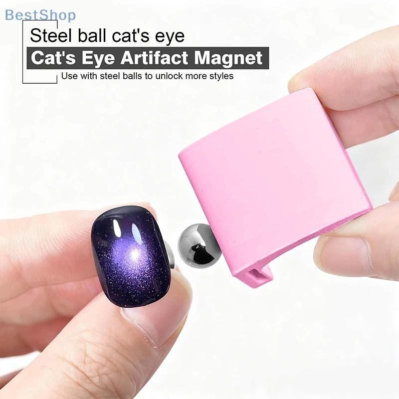 Uñas magnéticas automáticas de succión de ojo de gato, cubo magnético para uñas, arte de uñas 5D fuerte para esmalte de Gel UV, diseño artístico de uñas