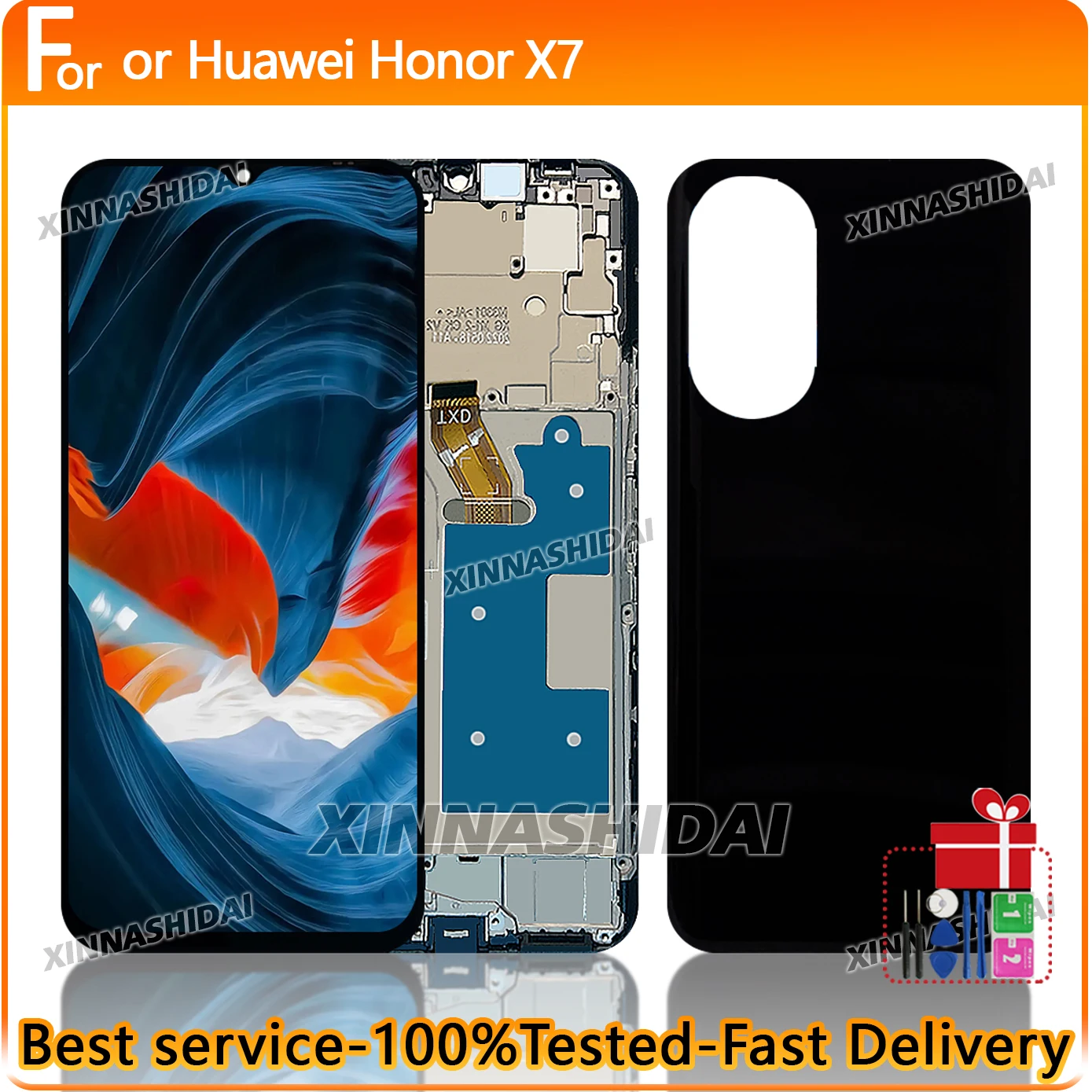 AAA-Qualität TFT für Huawei Honor X7 LCD-Display Touchscreen-Digitizer-Baugruppe TFT-Bildschirm-Ersatz mit Rahmen