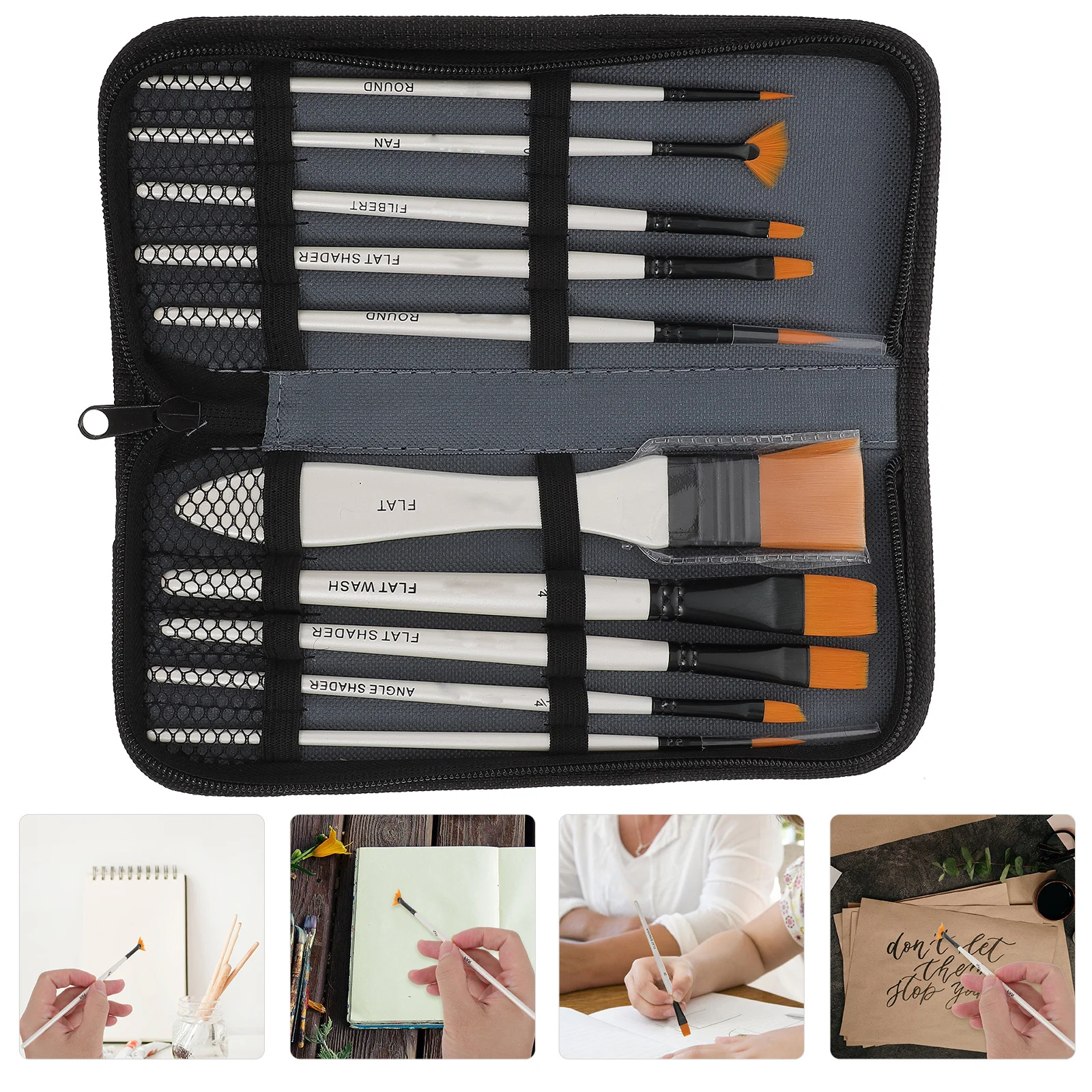 

1Set Kids Oil Watercolor Painting Brush Set Multi-Function Nylon Wood Handle Durable Bristles Art Supplies Drawing DIY Craft