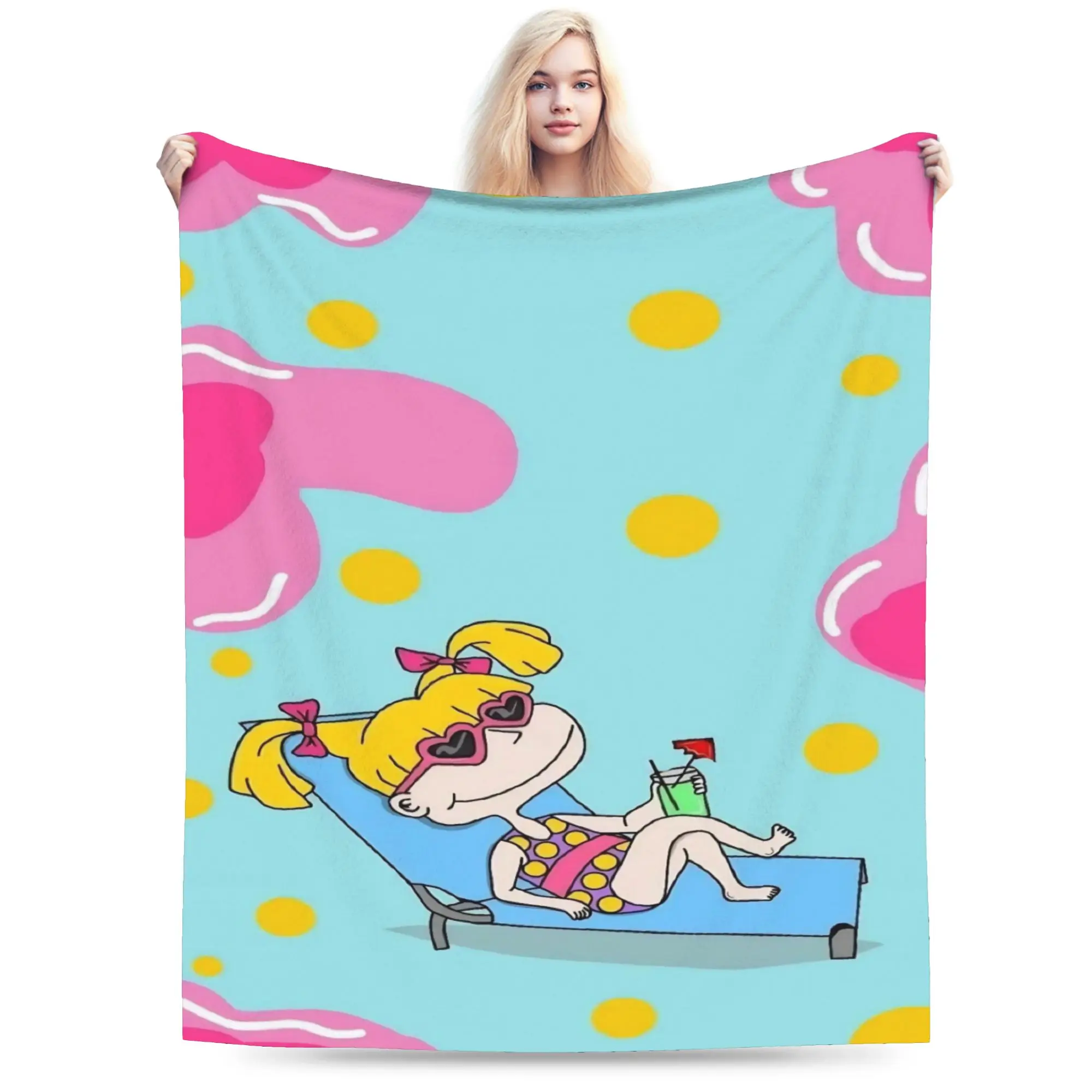 Cartoon R-Rugrats Blanket Cozy Soft  Throw Blankets for Bed 50x60 Inch Multi-size Bedspread