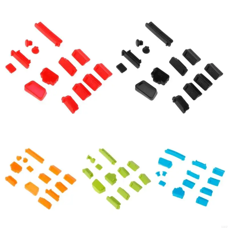 900F 13PCS Silicone Laptop Anti Dust Plug Cover Colorful Soft Portas carregamento Rolha para Notebook Universal